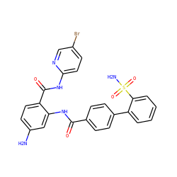 Nc1ccc(C(=O)Nc2ccc(Br)cn2)c(NC(=O)c2ccc(-c3ccccc3S(N)(=O)=O)cc2)c1 ZINC000028086233