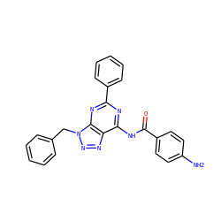 Nc1ccc(C(=O)Nc2nc(-c3ccccc3)nc3c2nnn3Cc2ccccc2)cc1 ZINC000040893789