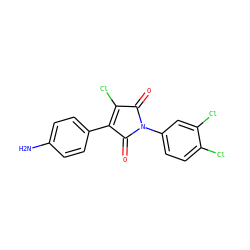 Nc1ccc(C2=C(Cl)C(=O)N(c3ccc(Cl)c(Cl)c3)C2=O)cc1 ZINC000095595083