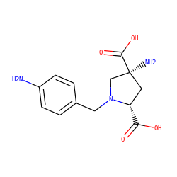Nc1ccc(CN2C[C@@](N)(C(=O)O)C[C@@H]2C(=O)O)cc1 ZINC000029555011