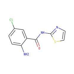 Nc1ccc(Cl)cc1C(=O)Nc1nccs1 ZINC000020155240