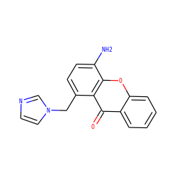 Nc1ccc(Cn2ccnc2)c2c(=O)c3ccccc3oc12 ZINC000095587074