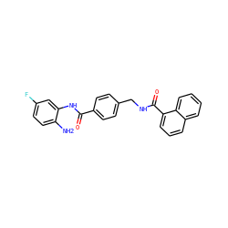 Nc1ccc(F)cc1NC(=O)c1ccc(CNC(=O)c2cccc3ccccc23)cc1 ZINC000205589129