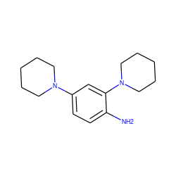 Nc1ccc(N2CCCCC2)cc1N1CCCCC1 ZINC000000300173