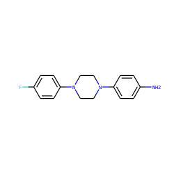 Nc1ccc(N2CCN(c3ccc(F)cc3)CC2)cc1 ZINC000001393230