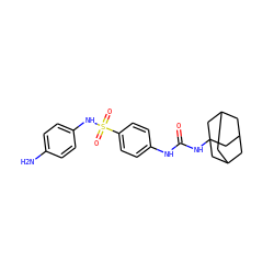 Nc1ccc(NS(=O)(=O)c2ccc(NC(=O)NC34CC5CC(CC(C5)C3)C4)cc2)cc1 ZINC000096271189