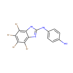 Nc1ccc(Nc2nc3c(Br)c(Br)c(Br)c(Br)c3[nH]2)cc1 ZINC000117199177