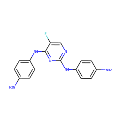 Nc1ccc(Nc2ncc(F)c(Nc3ccc(N)cc3)n2)cc1 ZINC000114326638