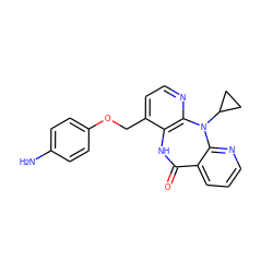 Nc1ccc(OCc2ccnc3c2NC(=O)c2cccnc2N3C2CC2)cc1 ZINC000005933763