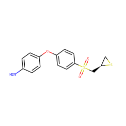 Nc1ccc(Oc2ccc(S(=O)(=O)C[C@H]3CS3)cc2)cc1 ZINC000072123083