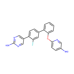 Nc1ccc(Oc2ccccc2-c2ccc(-c3cnc(N)nc3)c(F)c2)nc1 ZINC000224763968