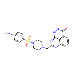Nc1ccc(S(=O)(=O)N2CCN(Cc3nc4cccc5c(=O)[nH][nH]c(n3)c45)CC2)cc1 ZINC000059281523