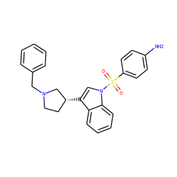 Nc1ccc(S(=O)(=O)n2cc([C@@H]3CCN(Cc4ccccc4)C3)c3ccccc32)cc1 ZINC000028526107