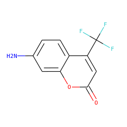 Nc1ccc2c(C(F)(F)F)cc(=O)oc2c1 ZINC000000056592
