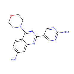 Nc1ccc2c(N3CCOCC3)nc(-c3cnc(N)nc3)nc2c1 ZINC000653716258