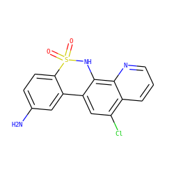 Nc1ccc2c(c1)-c1cc(Cl)c3cccnc3c1NS2(=O)=O ZINC000141822123