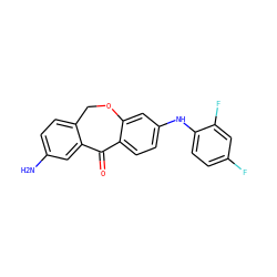 Nc1ccc2c(c1)C(=O)c1ccc(Nc3ccc(F)cc3F)cc1OC2 ZINC000103273320
