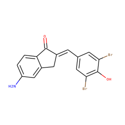 Nc1ccc2c(c1)C/C(=C\c1cc(Br)c(O)c(Br)c1)C2=O ZINC000026509058