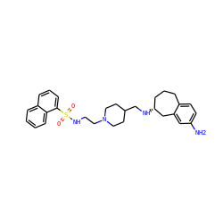 Nc1ccc2c(c1)C[C@H](NCC1CCN(CCNS(=O)(=O)c3cccc4ccccc34)CC1)CCC2 ZINC000013439476