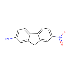 Nc1ccc2c(c1)Cc1cc([N+](=O)[O-])ccc1-2 ZINC000000261986