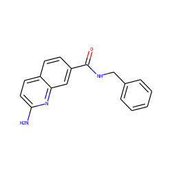 Nc1ccc2ccc(C(=O)NCc3ccccc3)cc2n1 ZINC000043018922