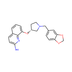 Nc1ccc2cccc(O[C@@H]3CCN(Cc4ccc5c(c4)OCO5)C3)c2n1 ZINC000028371673