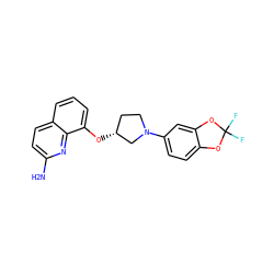 Nc1ccc2cccc(O[C@@H]3CCN(c4ccc5c(c4)OC(F)(F)O5)C3)c2n1 ZINC000028365690