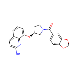 Nc1ccc2cccc(O[C@H]3CCN(C(=O)c4ccc5c(c4)OCO5)C3)c2n1 ZINC000028379976