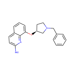 Nc1ccc2cccc(O[C@H]3CCN(Cc4ccccc4)C3)c2n1 ZINC000028390113
