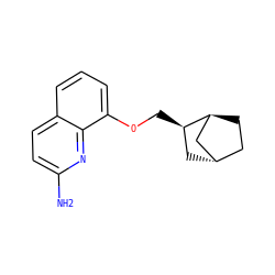 Nc1ccc2cccc(OC[C@@H]3C[C@H]4CC[C@H]3C4)c2n1 ZINC000166426063