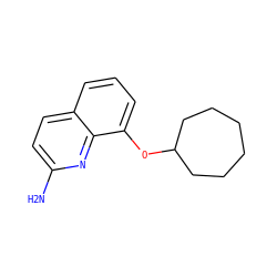 Nc1ccc2cccc(OC3CCCCCC3)c2n1 ZINC000028386227