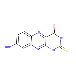 Nc1ccc2nc3c(=O)[nH]c(=S)[nH]c3nc2c1 ZINC000009312930