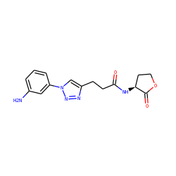 Nc1cccc(-n2cc(CCC(=O)N[C@H]3CCOC3=O)nn2)c1 ZINC000205254133