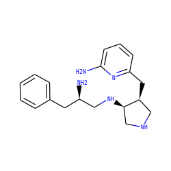 Nc1cccc(C[C@H]2CNC[C@H]2NC[C@H](N)Cc2ccccc2)n1 ZINC000040412053
