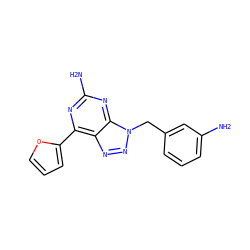 Nc1cccc(Cn2nnc3c(-c4ccco4)nc(N)nc32)c1 ZINC000034019480