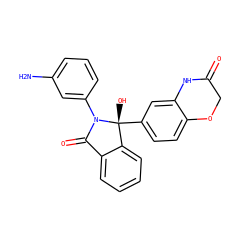 Nc1cccc(N2C(=O)c3ccccc3[C@@]2(O)c2ccc3c(c2)NC(=O)CO3)c1 ZINC000116256016
