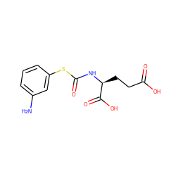 Nc1cccc(SC(=O)N[C@@H](CCC(=O)O)C(=O)O)c1 ZINC000013795332