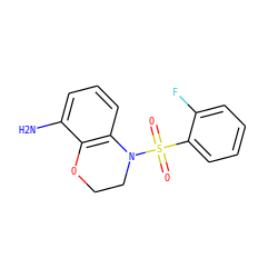 Nc1cccc2c1OCCN2S(=O)(=O)c1ccccc1F ZINC000028948487