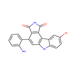 Nc1ccccc1-c1cc2[nH]c3ccc(O)cc3c2c2c1C(=O)NC2=O ZINC000034804208