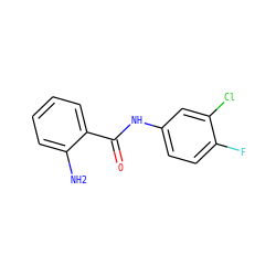 Nc1ccccc1C(=O)Nc1ccc(F)c(Cl)c1 ZINC000019675430