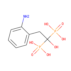 Nc1ccccc1CC(O)(P(=O)(O)O)P(=O)(O)O ZINC000001911383
