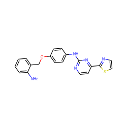 Nc1ccccc1COc1ccc(Nc2nccc(-c3nccs3)n2)cc1 ZINC000040408492