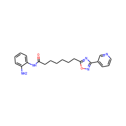Nc1ccccc1NC(=O)CCCCCCc1nc(-c2cccnc2)no1 ZINC000138101418