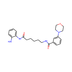 Nc1ccccc1NC(=O)CCCCCNC(=O)c1cccc(N2CCOCC2)c1 ZINC000117585697