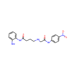 Nc1ccccc1NC(=O)CCCNCC(=O)Nc1ccc([N+](=O)[O-])cc1 ZINC000084670018