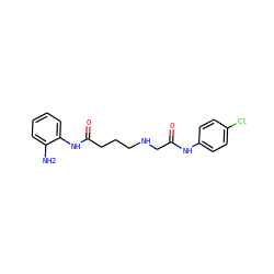 Nc1ccccc1NC(=O)CCCNCC(=O)Nc1ccc(Cl)cc1 ZINC000084714435