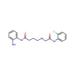 Nc1ccccc1NC(=O)CCCNCC(=O)Nc1ccccc1Cl ZINC000084670014