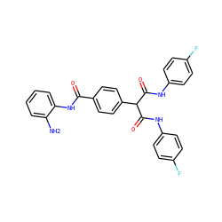 Nc1ccccc1NC(=O)c1ccc(C(C(=O)Nc2ccc(F)cc2)C(=O)Nc2ccc(F)cc2)cc1 ZINC000028951633