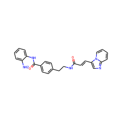 Nc1ccccc1NC(=O)c1ccc(CCNC(=O)/C=C/c2cnc3ccccn23)cc1 ZINC000473109217
