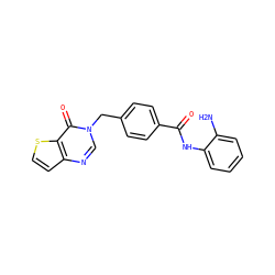 Nc1ccccc1NC(=O)c1ccc(Cn2cnc3ccsc3c2=O)cc1 ZINC000028826550